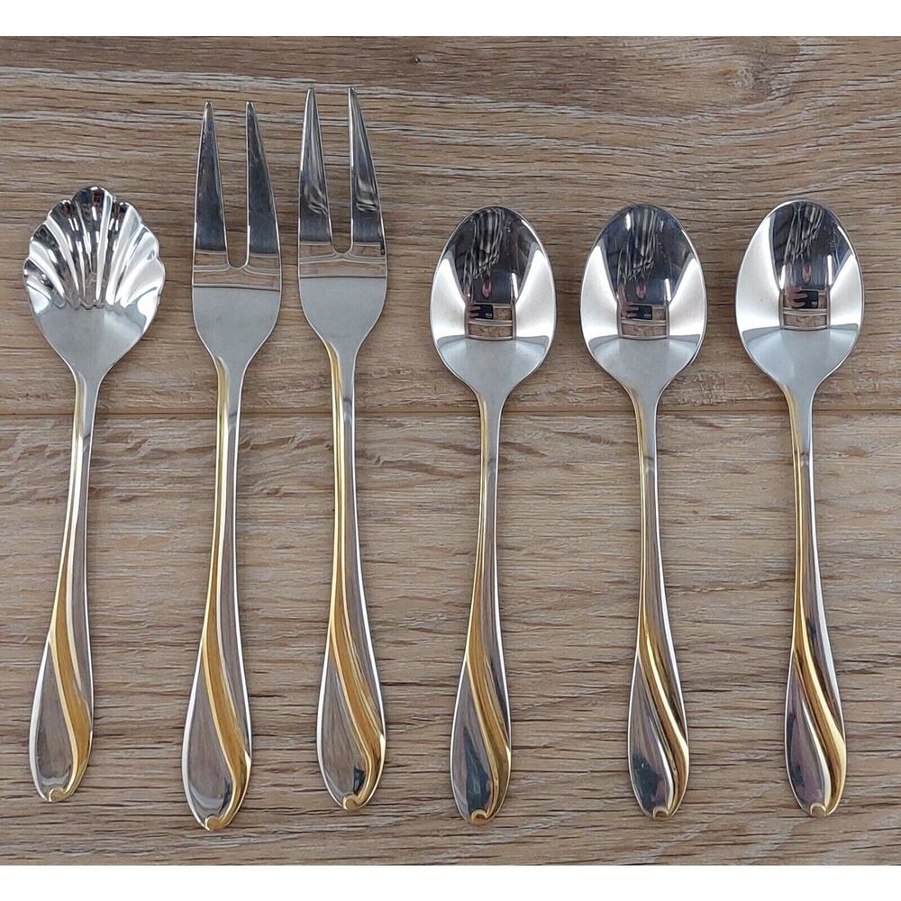 Edelstahl Rostfrei 18/10 Flatware Se afood Fork Teaspoon Sugar Shell Spoon Set